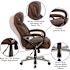 Brown Hercules High-Back Leather Soft Office Chair with Extra Wide Seat and Headrest, Ergonomic Swivel Executive Chair
