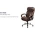 Brown Hercules High-Back Leather Soft Office Chair with Extra Wide Seat and Headrest, Ergonomic Swivel Executive Chair
