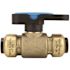 Tectite 1/2 in. Brass Push-To-Connect Compact Ball Valve with Lockable Handle