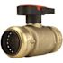 Tectite 1 in. Brass Push-To-Connect Compact Ball Valve with Lockable Handle