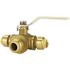 Tectite 1/2 in. Brass Push-To-Connect 3-Way Ball Valve