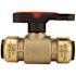 Tectite 3/4 in. Brass Push-To-Connect Compact Ball Valve with Lockable Handle