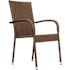 BALKENE HOME Morgan Stacking Resin Wicker Outdoor Dining Chair in Mocha (4-Pack)