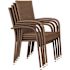 BALKENE HOME Morgan Stacking Resin Wicker Outdoor Dining Chair in Mocha (4-Pack)