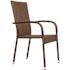 BALKENE HOME Morgan Stacking Resin Wicker Outdoor Dining Chair in Mocha (4-Pack)