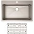 Elkay Crosstown 33 in. Undermount Single Bowl 18-Gauge Polished Satin Stainless Steel Kitchen Sink Kit w/ Accessories