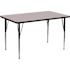 Gray 24 in. W x 48 in. L Adjustable Classroom Activity Table, Rectangular Plastic Activity Table for Kids and Adults