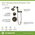 Symmons Elm 2-Handle 5-Spray Shower Faucet Trim with 3-Spray Hand Shower in Seasoned Bronze (Valves not Included)