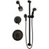 Symmons Dia 2-Handle 1-Spray Shower Trim with 1-Spray Hand Shower in Matte Black (Valves not Included)