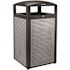 Alpine Industries 40 Gal. Steel All-Weather Vented Outdoor Commercial Garbage Trash Can with Lid and Liner