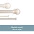Kenney Hamlin Double 66 in. - 120 in. Adjustable Double Curtain Rod 1 in. Diameter in Silver with Ball Finials