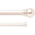 Kenney Hamlin Double 66 in. - 120 in. Adjustable Double Curtain Rod 1 in. Diameter in Silver with Ball Finials