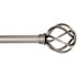 Kenney Cage 28 in. - 48 in. Adjustable Single Curtain Rod 5/8 in. Diameter in Pewter Gray with Openwork Finials