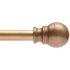 Davenport 48 in. - 86 in. Adjustable Single Petite Cafe Curtain Rod 1/2 in. Diameter in Brushed Brass with Ball Finials