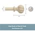 Kenney Rachel 48 in. - 86 in. Adjustable Single Curtain Rod 5/8 in. Diameter in Antique White Fluted Ball Finials