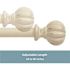 Kenney Rachel 48 in. - 86 in. Adjustable Single Curtain Rod 5/8 in. Diameter in Antique White Fluted Ball Finials