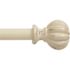 Kenney Rachel 48 in. - 86 in. Adjustable Single Curtain Rod 5/8 in. Diameter in Antique White Fluted Ball Finials