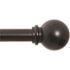 Kenney Chelsea 28 in. - 48 in. Adjustable Single Curtain Rod 5/8 in. Diameter in Black with Ball Finials