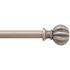 Kenney Rachel 28 in. - 48 in. Adjustable Single Curtain Rod 5/8 in. Diameter in Italian Pewter Fluted Ball Finials