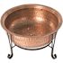Fire Sense Palermo 26 in. x 21 in. Round Hammered Wood Burning Fire Pit in Copper with Fire Tool