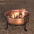 Fire Sense Palermo 26 in. x 21 in. Round Hammered Wood Burning Fire Pit in Copper with Fire Tool