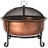Fire Sense Palermo 26 in. x 21 in. Round Hammered Wood Burning Fire Pit in Copper with Fire Tool