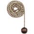 Commercial Electric 36 in. Walnut and Antique Brass Wood Ball Pull Chain for Ceiling Fans and Lights