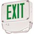 Compass 33.6-Watt Integrated LED White/Green Cold Temperature Em/Single-Face Exit Sign, Wet Location