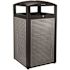 Alpine Industries 40 Gal. Steel All-Weather Vented Outdoor Commercial Garbage Trash Can with Ashtray Lid and Liner