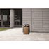 Alpine Industries 40 Gal. Beige Stone All-Weather Vented Outdoor Commercial Garbage Trash Can with Ashtray Lid and Liner