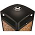 Alpine Industries 40 Gal. Beige Stone All-Weather Vented Outdoor Commercial Garbage Trash Can with Ashtray Lid and Liner
