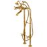 Kingston Brass Traditional 3-Handle Claw Foot Freestanding Tub Faucet with Handshower Combo Set in Brushed Brass