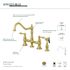 Kingston Brass Restoration 2-Handle Bridge Kitchen Faucet with Side Sprayer in Brushed Brass