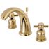 Kingston Brass Modern Cross 8 in. Widespread 2-Handle Bathroom Faucet in Polished Brass