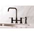 Kingston Brass Modern 2-Handle Bridge Kitchen Faucet with Side Sprayer in Oil Rubbed Bronze