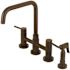 Kingston Brass Modern 2-Handle Bridge Kitchen Faucet with Side Sprayer in Oil Rubbed Bronze