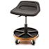 GEARWRENCH 18 in. to 22 in. Adjustable Height Swivel Mechanics Seat with Wheels and Storage Trays