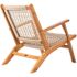 BALKENE HOME Vega Natural Stain Solid Wood Woven Seat Outdoor Lounge Chair