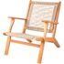 BALKENE HOME Vega Natural Stain Solid Wood Woven Seat Outdoor Lounge Chair