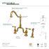 Kingston Brass Victorian 2-Handle Bridge Kitchen Faucet with Side Sprayer in Polished Brass