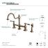 Kingston Brass Restoration 2-Handle Bridge Kitchen Faucet with Side Sprayer in Brushed Nickel