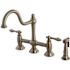 Kingston Brass Restoration 2-Handle Bridge Kitchen Faucet with Side Sprayer in Brushed Nickel