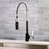 Kingston Brass Contemporary Single-Handle Pull-Down Sprayer Kitchen Faucet in Matte Black and Chrome