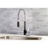 Kingston Brass Contemporary Single-Handle Pull-Down Sprayer Kitchen Faucet in Matte Black and Chrome