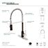 Kingston Brass Contemporary Single-Handle Pull-Down Sprayer Kitchen Faucet in Matte Black and Chrome
