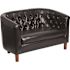 Flash Furniture Hercules 50 in. Black Faux Leather 2-Seat Loveseat with Flared Arms