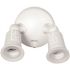 Commercial Electric Twin-Head White Outdoor Flood Light for Outdoor Security Lighting