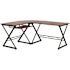 Carnegy Avenue 87 in. L-Shaped Brown Computer Desks with Keyboard Tray