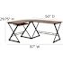 Carnegy Avenue 87 in. L-Shaped Brown Computer Desks with Keyboard Tray