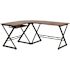 Carnegy Avenue 87 in. L-Shaped Brown Computer Desks with Keyboard Tray